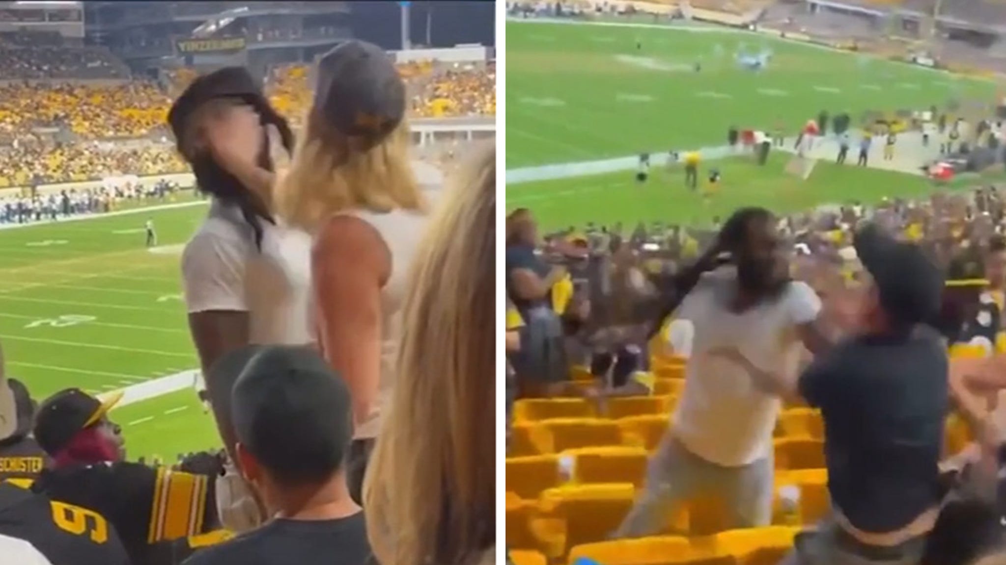 Woman Slaps Man in Face, Fight Erupts at Steelers Game