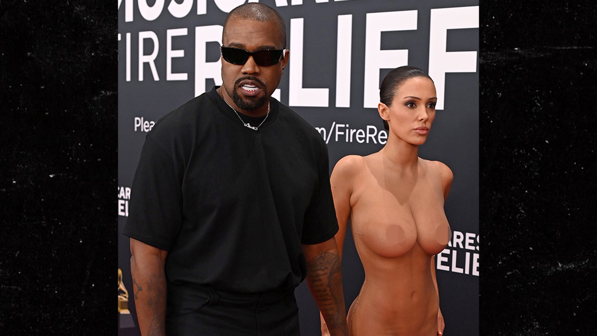 Kanye West and Bianca Censori Arrive at Grammys, Bianca Strips Naked on Carpet