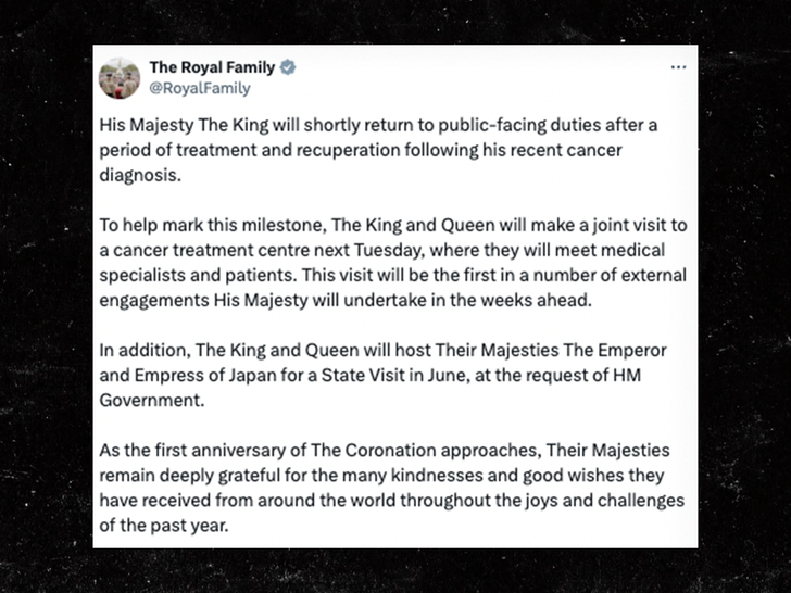 declaração de tweet do rei charles