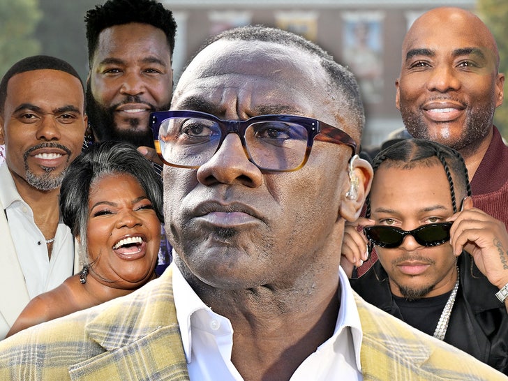 Shannon Sharpe Charlamagne, Mo'Nique, Dr. Umar, Lil Duval  Bow Wow main getty shutterstock composite