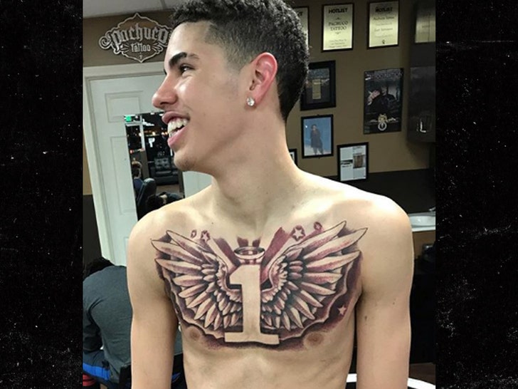 Lamelo chest tattoo
