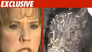 Linda Blair with Pig