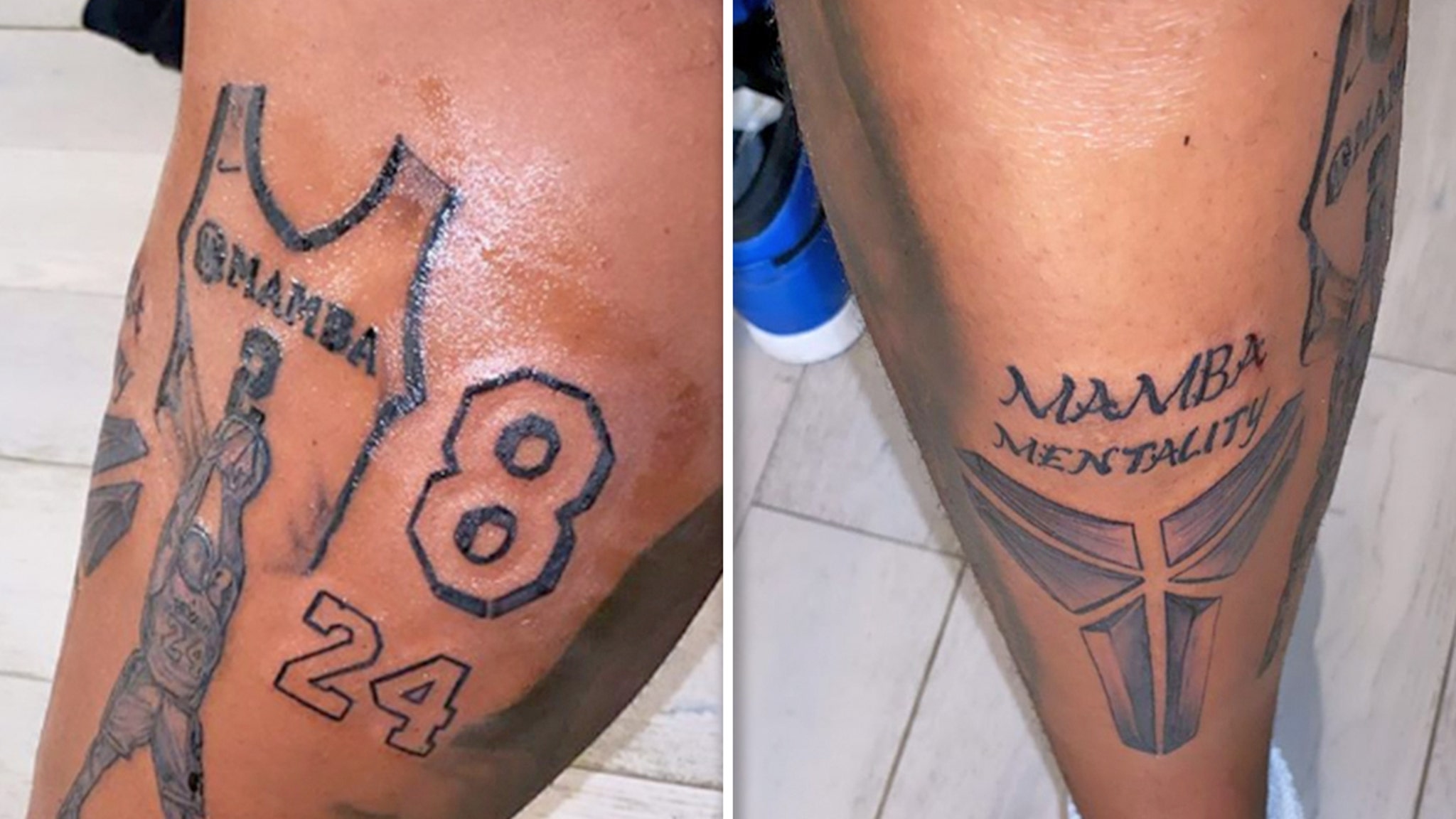 Kobe and Gianna Bryant honored with tattoos by Shaq's son