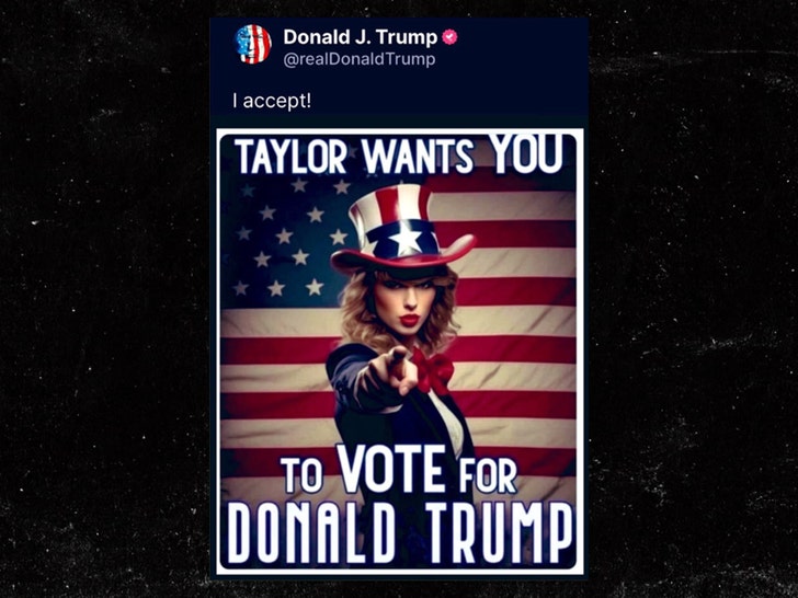 Donald Trump posts fake AI photos of singer Taylor Swift endorsing him for President