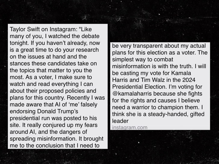 taylor swift endorsment of kamala harris