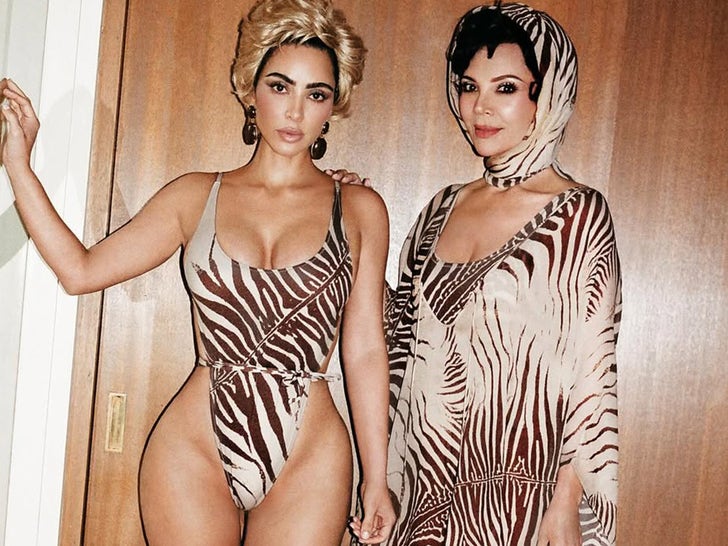 Kim Kardashian and Kris Jenner Show Out In Animal Print For Cavalli x Skims Photoshoot