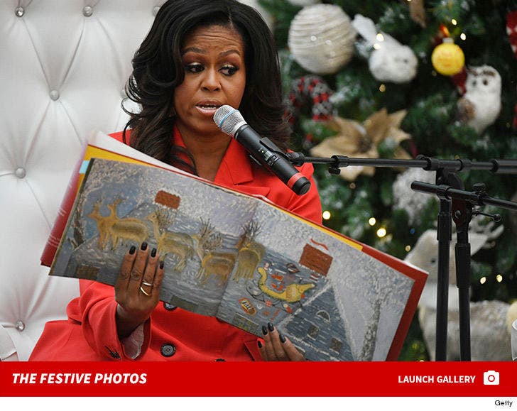 Michelle Obama Gets Festive With Santa Claus