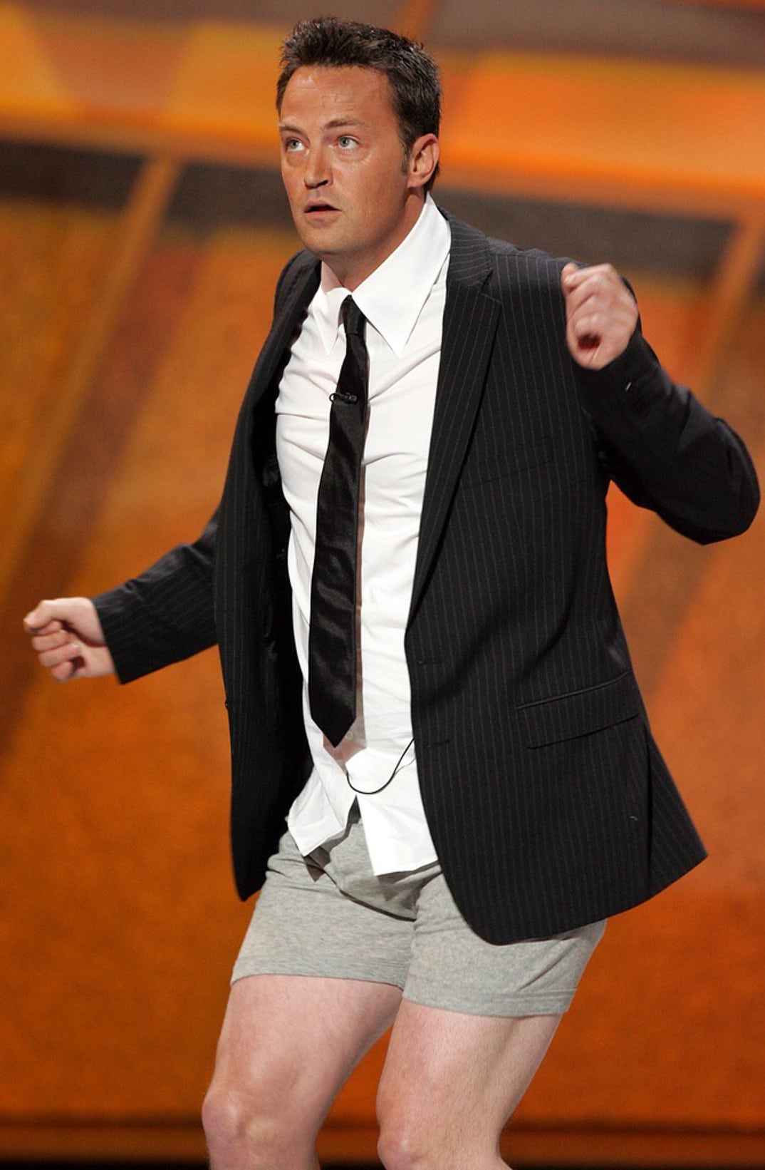 Matthew Perry walks on stage pantless to give his opening monologue at the 13th Annual ESPY Awards