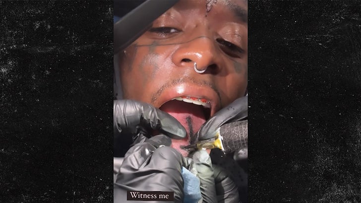 Lil Uzi Vert Reattaches Forehead Diamond Gets Tongue Tattooed Thinks Hes  Buying A Planet