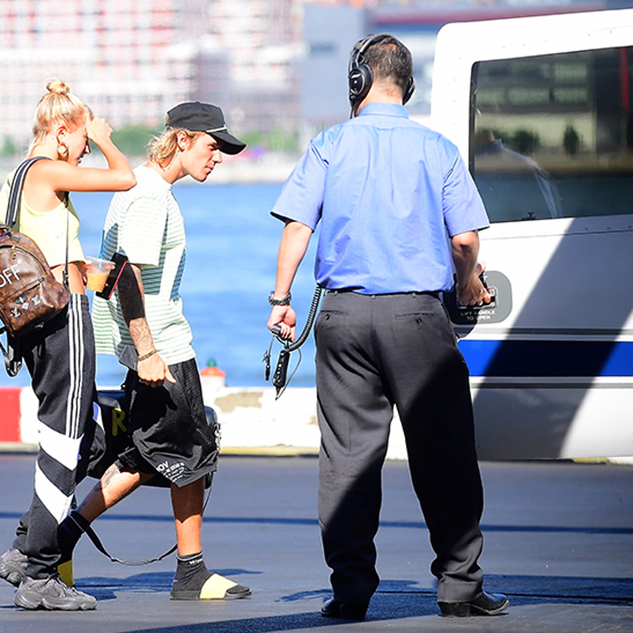 Justin Bieber And Hailey Baldwin Take Helicopter To Meet Her