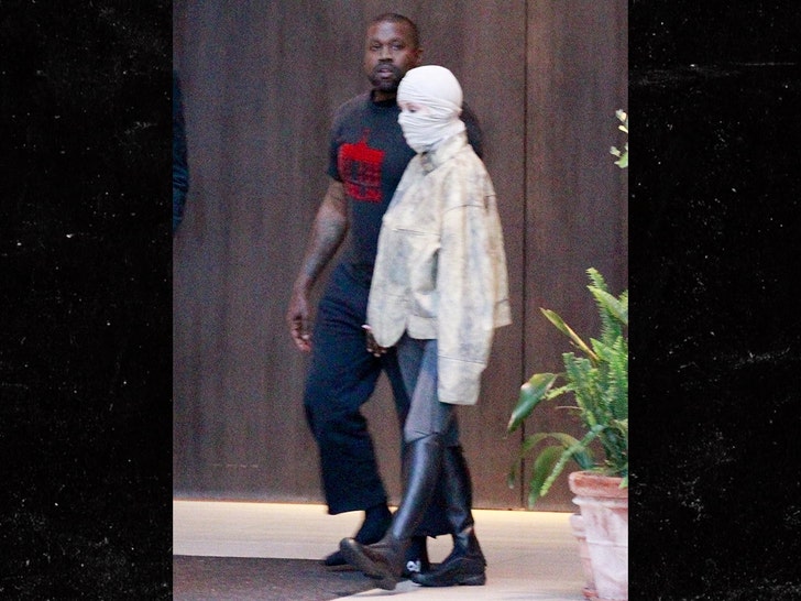 Kanye West steps out with Wife Bianca Censori with her head fully wrapped