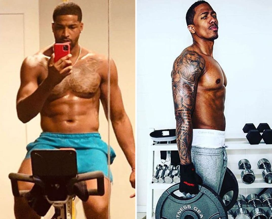Tristan Thompson (29) vs. Nick Cannon (40) -- Shirtless Workout Edition