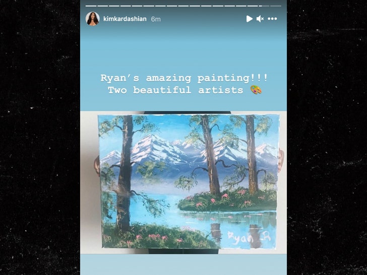 Kim Kardashian Blasts Critics Of North S Bob Ross Painting