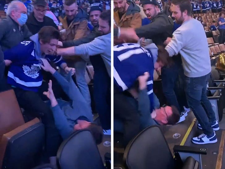 Toronto Maple Leafs Taraftarı, Taraftar Arkadaşını Acımasızca Dövdü, Kavga Videoya Yakalandı