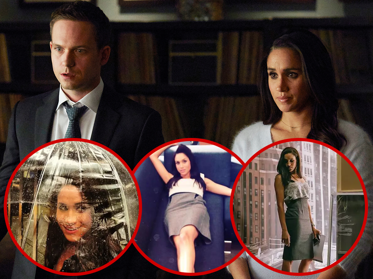 Meghan Markle and Patrick J. Adams on the show Suits