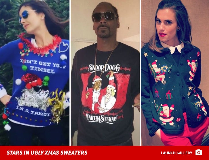 Stars in Ugly Christmas Sweaters
