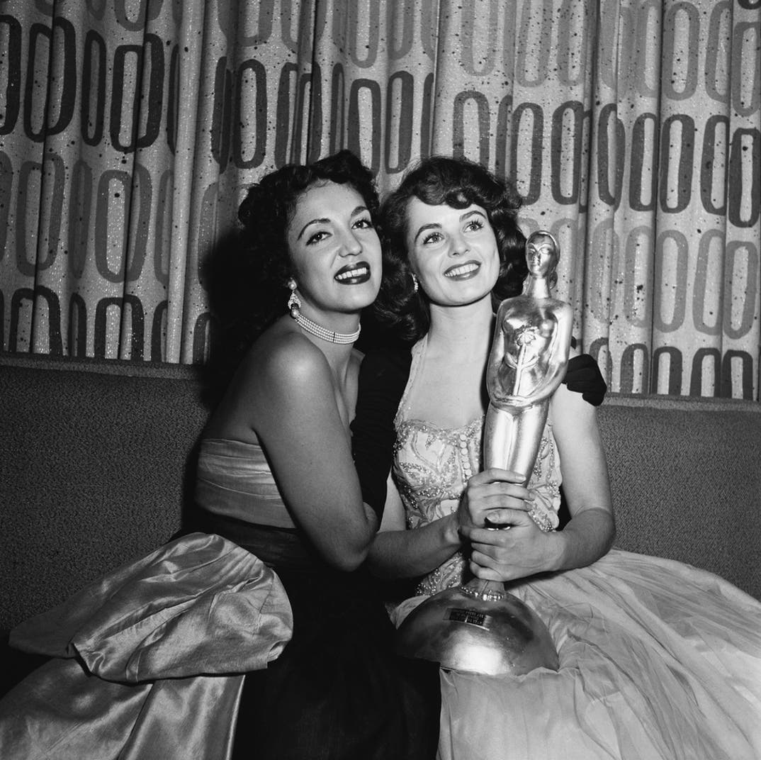 1953 -- Mexican actress Katy Jurado's popularity in Western films paved the way for Mexican actresses in American films. She is seen holding her Henrietta award -- which was still a Golden Globe win but the Henrietta trophy was only used from 1951-1954.