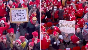 Chiefs Fans Begging Patrick Mahomes' Fiancée for Champagne Showers