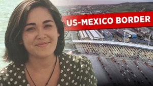 Hannah Kobayashi Returns To U.S. From Mexico. Picture of Hannah smiling in a poka-dot dress blended with the US and Mexico border. December 16, 2024.