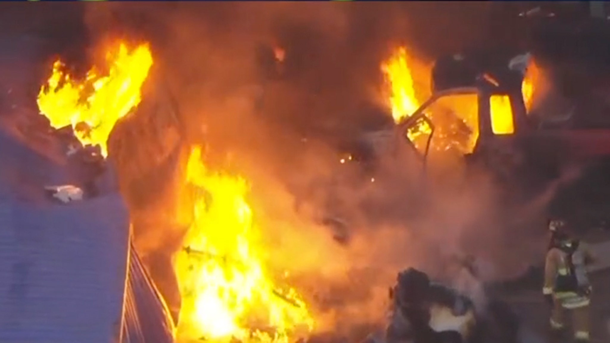 Helicopter Bursts Into Flames in Los Angeles Crash, Killing at Least One