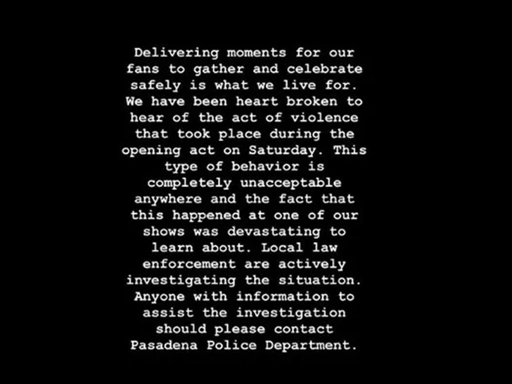 rufus du sol statement on violence at their concert