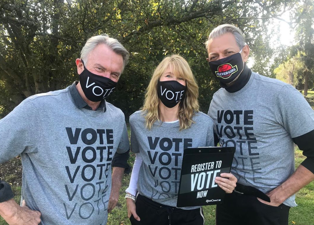Sam Neill, Laura Dern and Jeff Goldblum