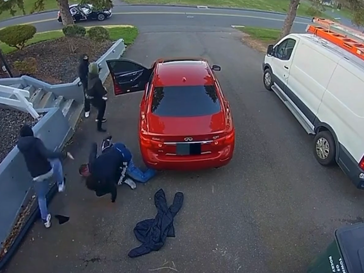 Dramatic Video Shows Heroic Homeowner Thwart Four Carjackers