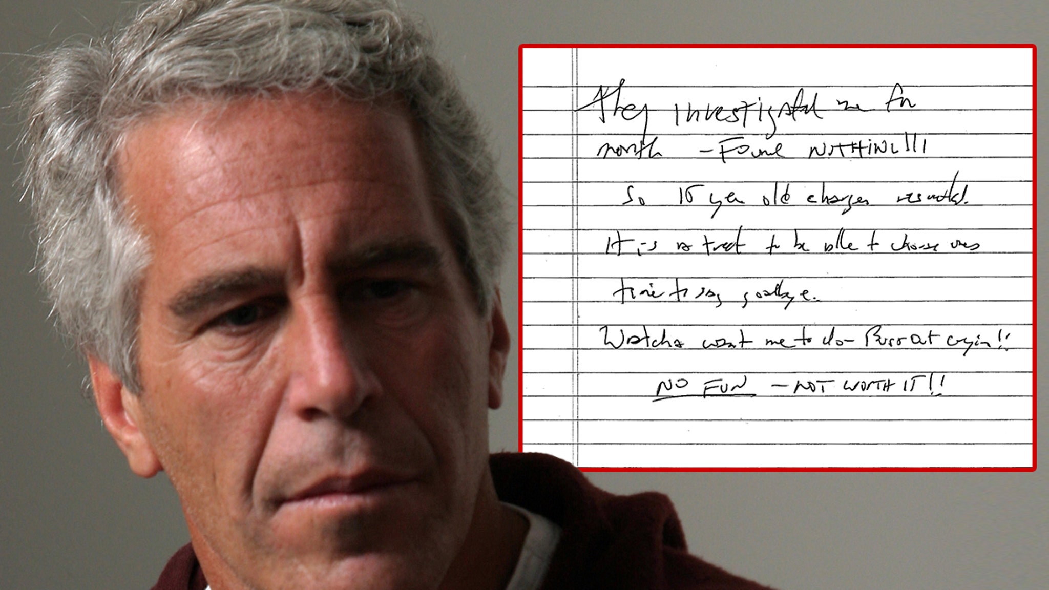 Jeffrey Epstein Alleged Suicide Note Released, See Image