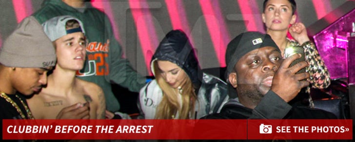 Justin Bieber in Set Night Club -- Just Before The Arrest