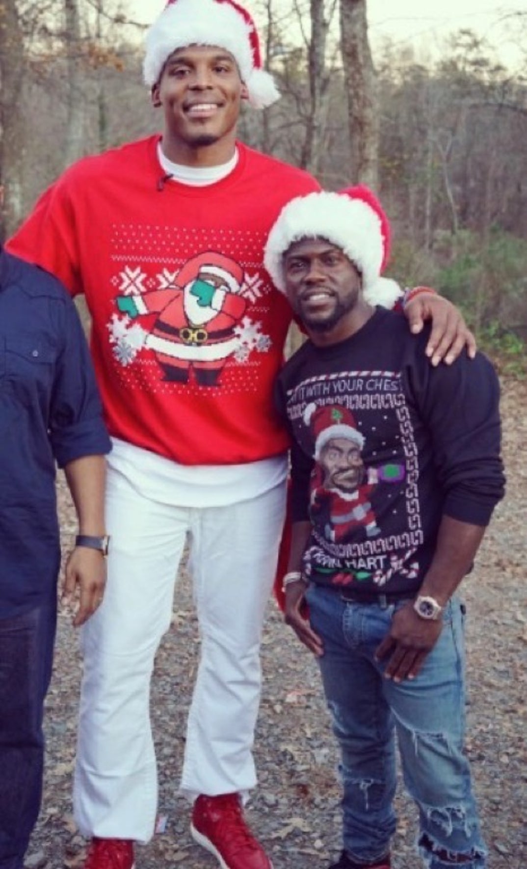 Cam Newton and Kevin Hart
