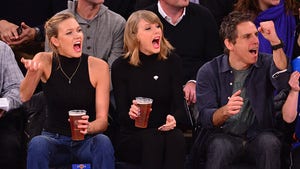 Taylor Swift -- BOOZIN' WITH LINGERIE MODEL ... At NY Knicks Game