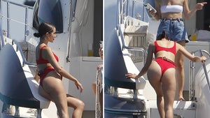 Olivia Culpo Rocks Red Bikini on Boat in Spain with Danny Amendola