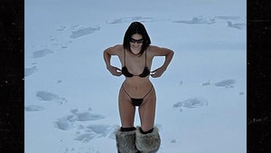 Kendall Jenner Poses in Aspen Snow in Sexy Bikini