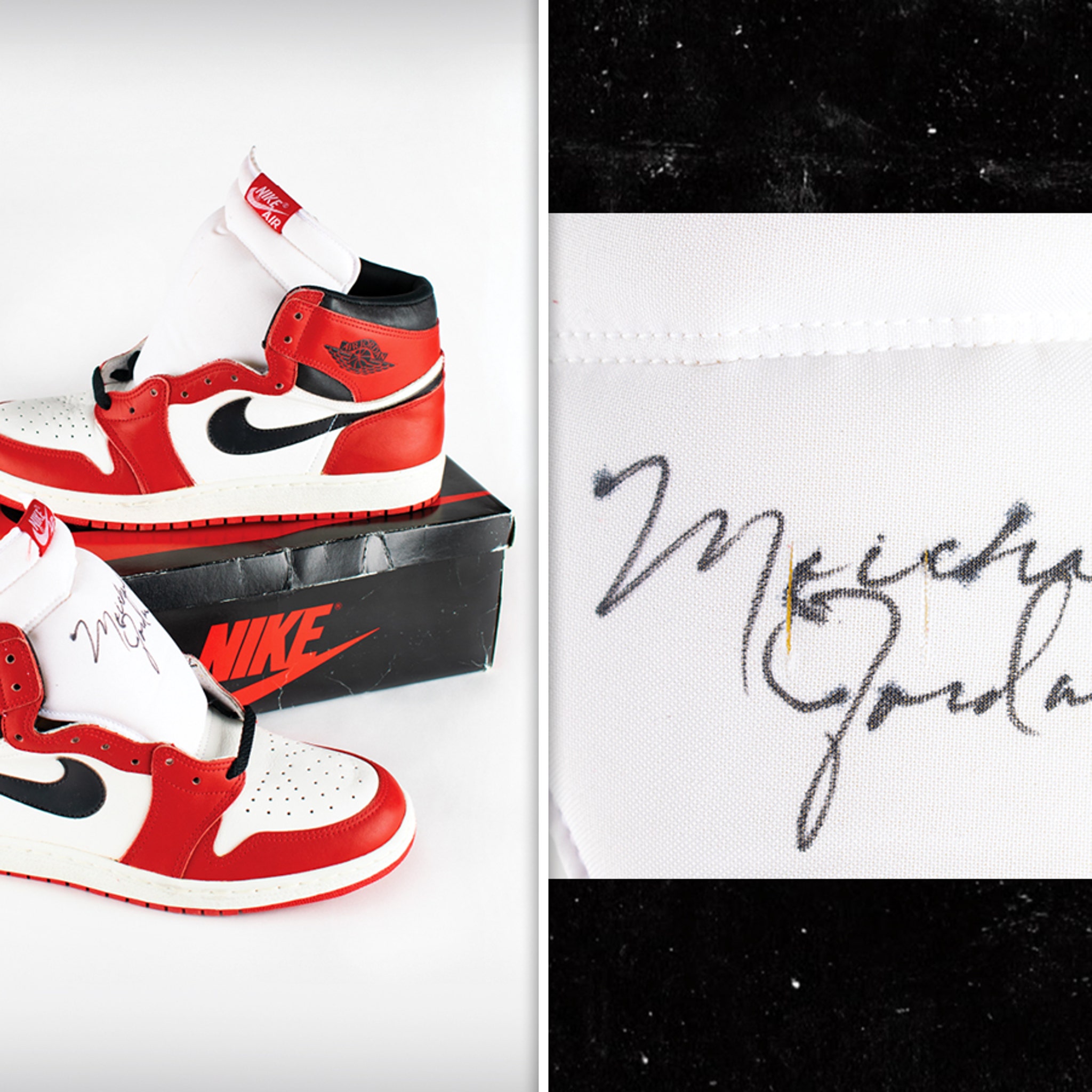 Michael Jordan Autographed Nike Air Jordan 1 Retro High 1985 & Autographed  Nike Air Jordan Air