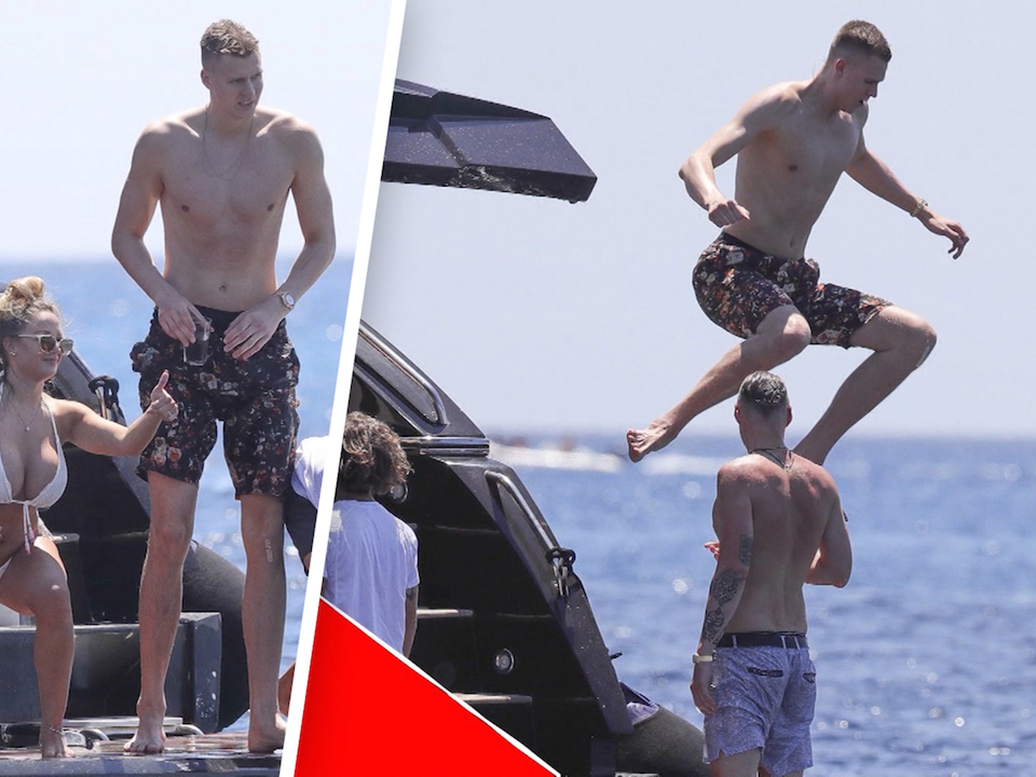 Kristaps Porzingis On A Yacht With A Super Hot Chick!