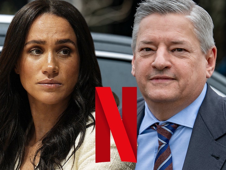 meghan markle and ted sarandos with a nteflix getty comp