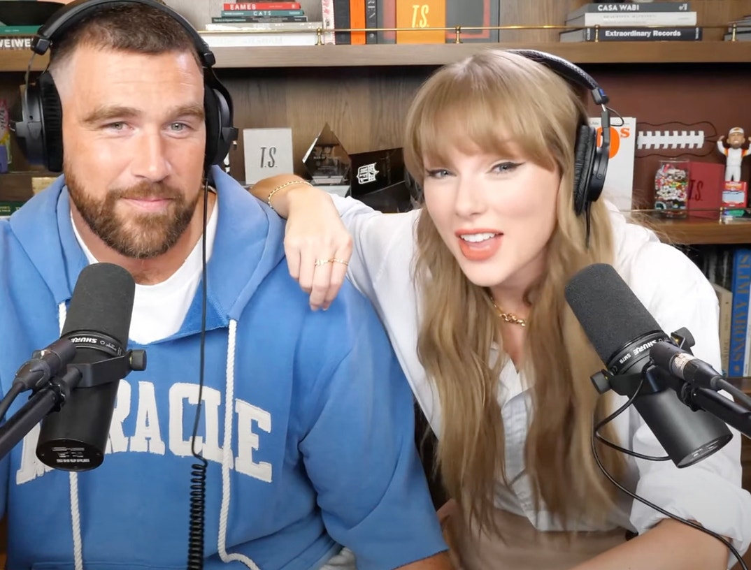 Taylor Swift Travis Kelce Handsy New Heights Podcast 14