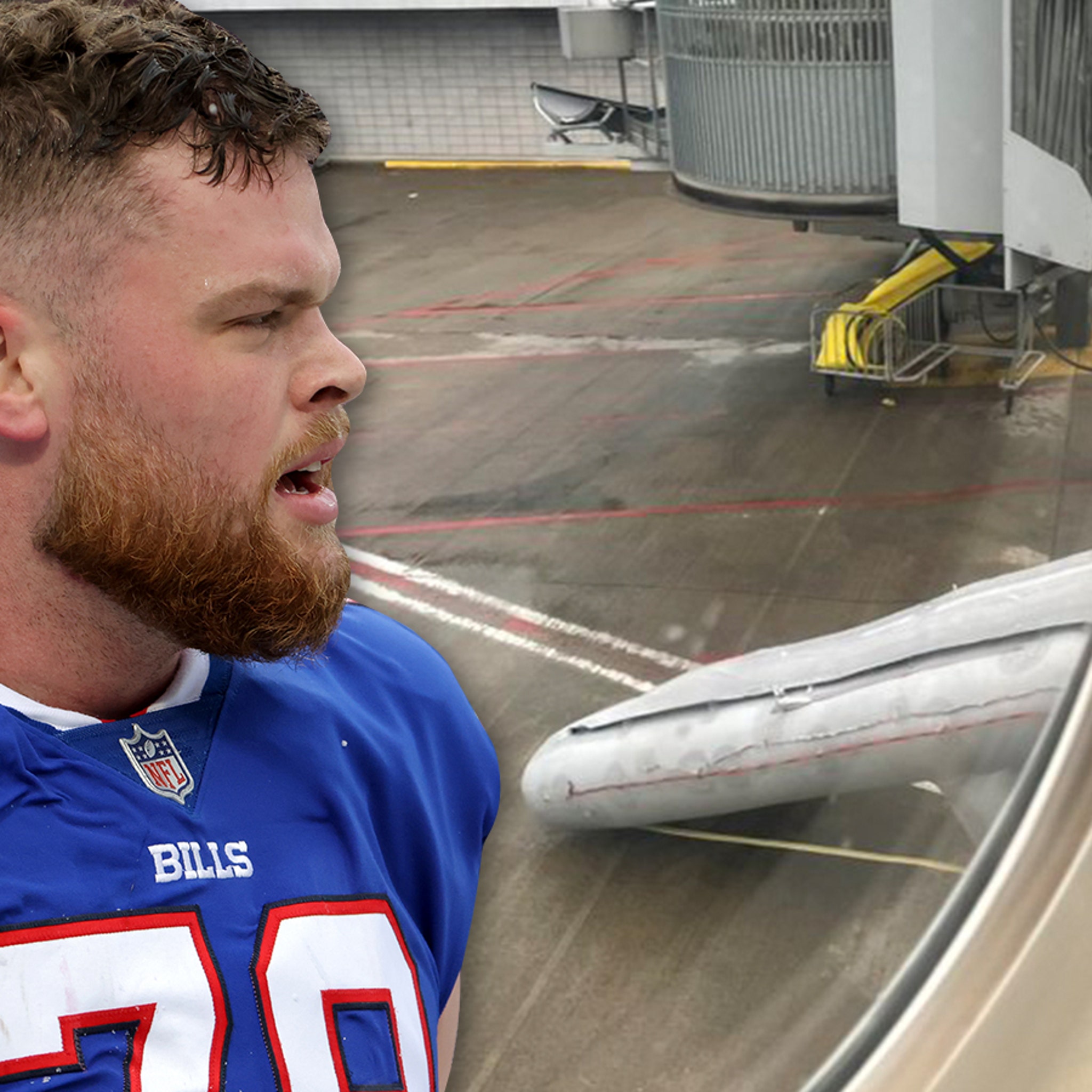 NFL's Spencer Brown Says Woman Launched Emergency Slide On His Flight,  Escaped