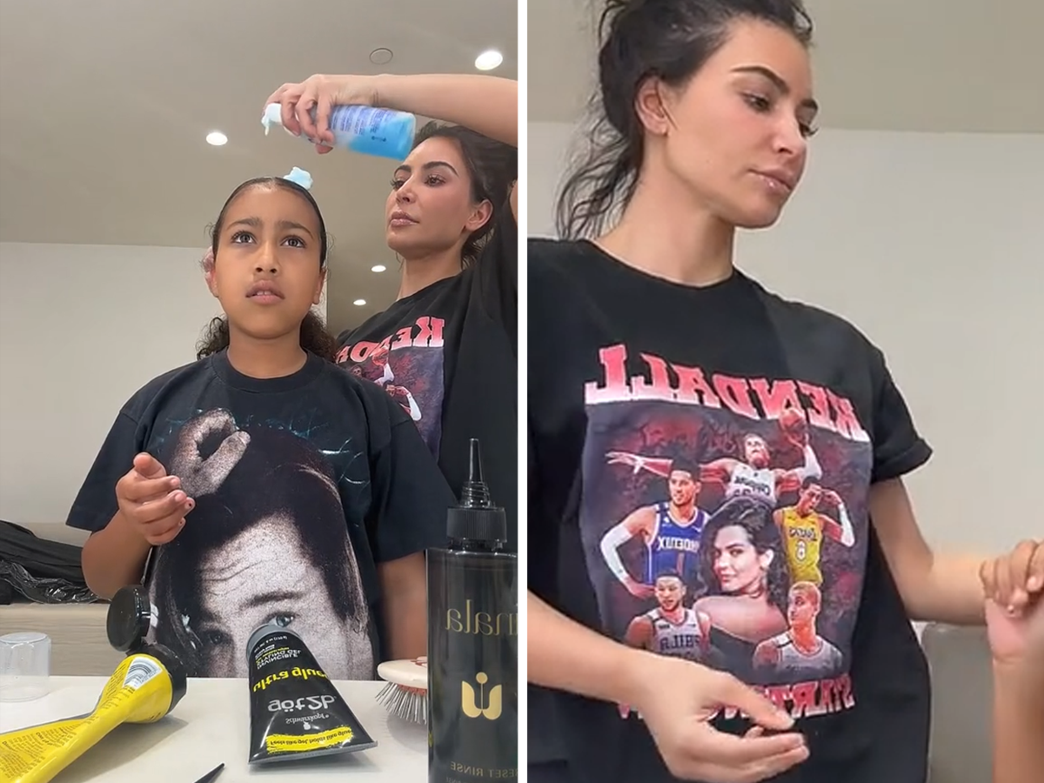 Kim Kardashian Trolls Kendall by Wearing T-Shirt with Her NBA Ex-Boyfriends