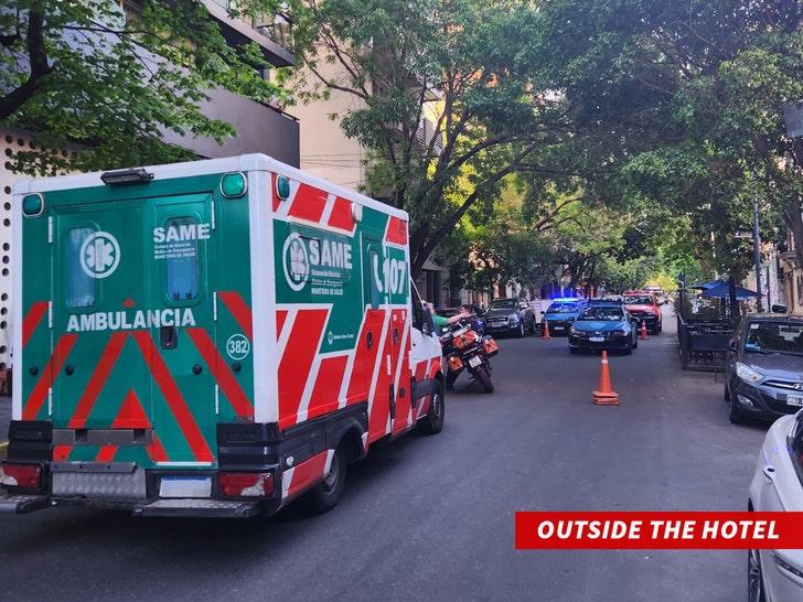 Liam Payne ambulance outside hotel