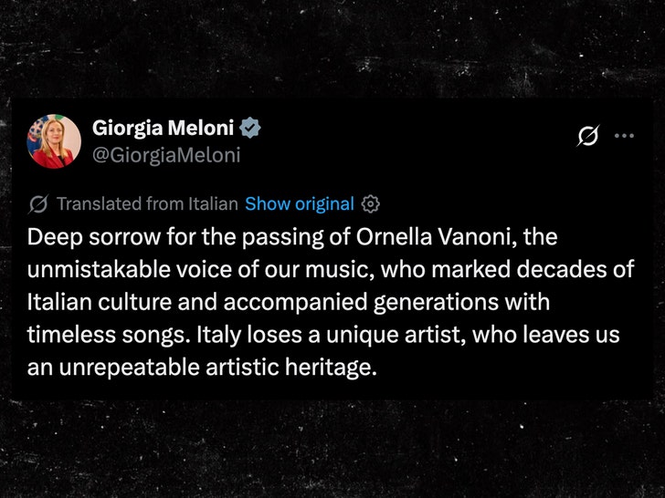 Ornella Vanoni Georgia meloni statement x