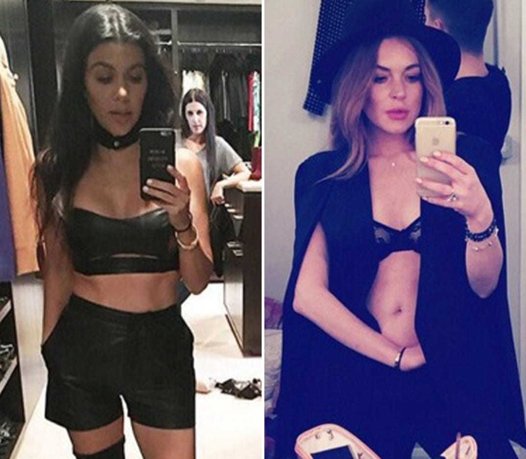 Battle of the childhood Bffs! Kourtney Kardashian (37) vs. Lindsay Lohan (29)