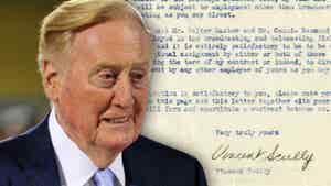 Vin Scully's 1st Dodgers Contract Hits Auction, Only Paid $100 A Week
