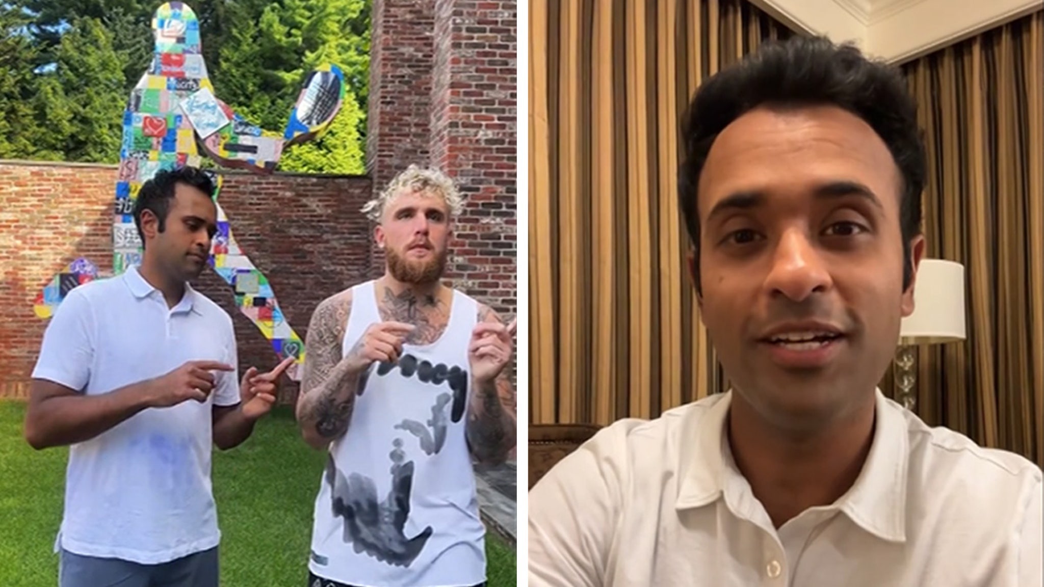 Jake Paul baila con Vivek Ramaswamy en TikTok y entrena a otros concursantes