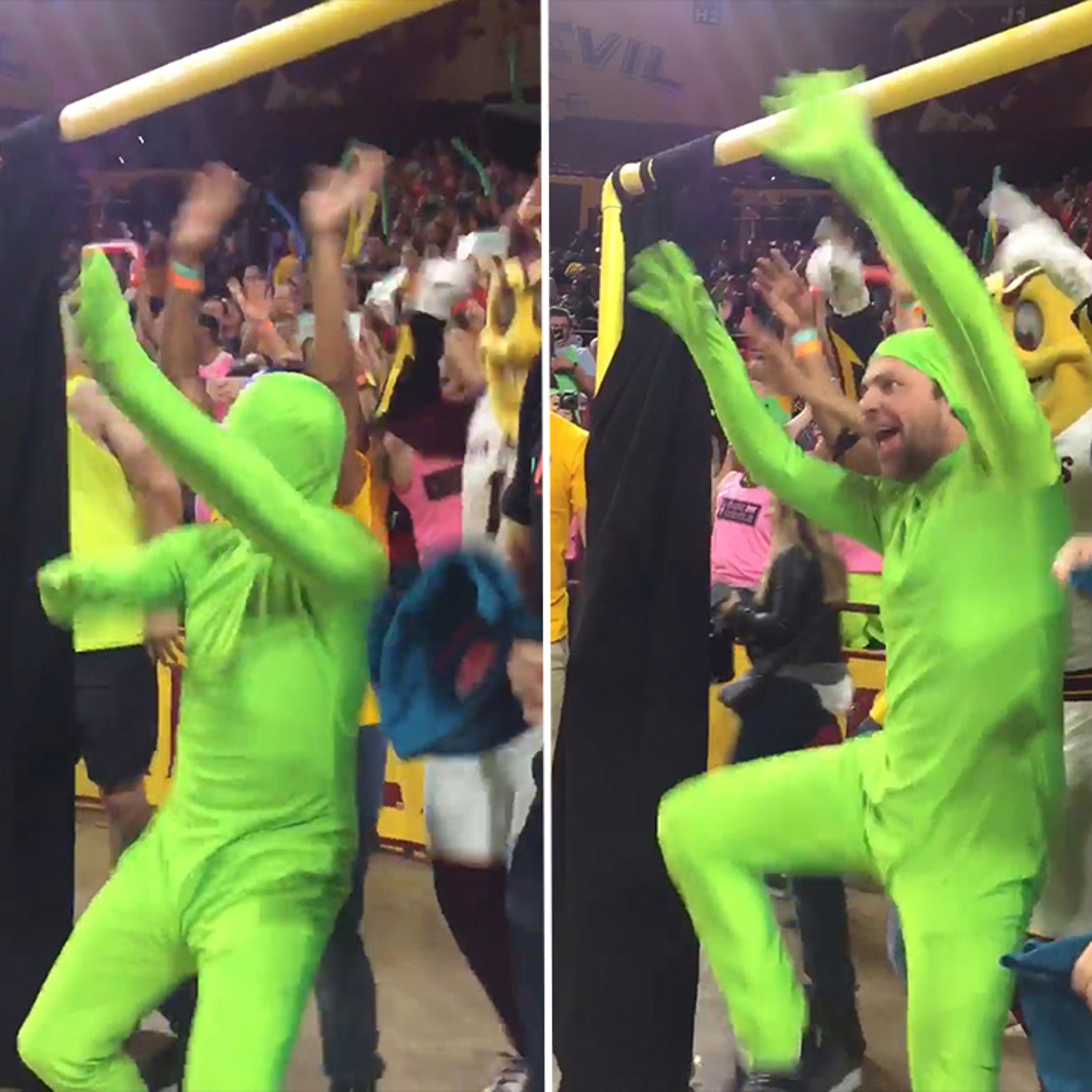see that man all dressed in green CHARLIE DAY -- SUCCESSFULLY DISTRACTS PLAYER... At ASU Game lace wedding dresses