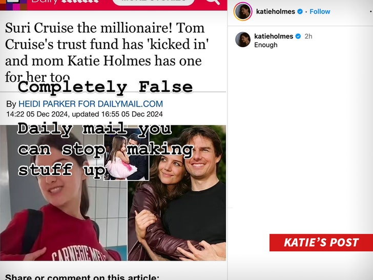 katie holmes dailymail suri cruise millionaire slams false reporting