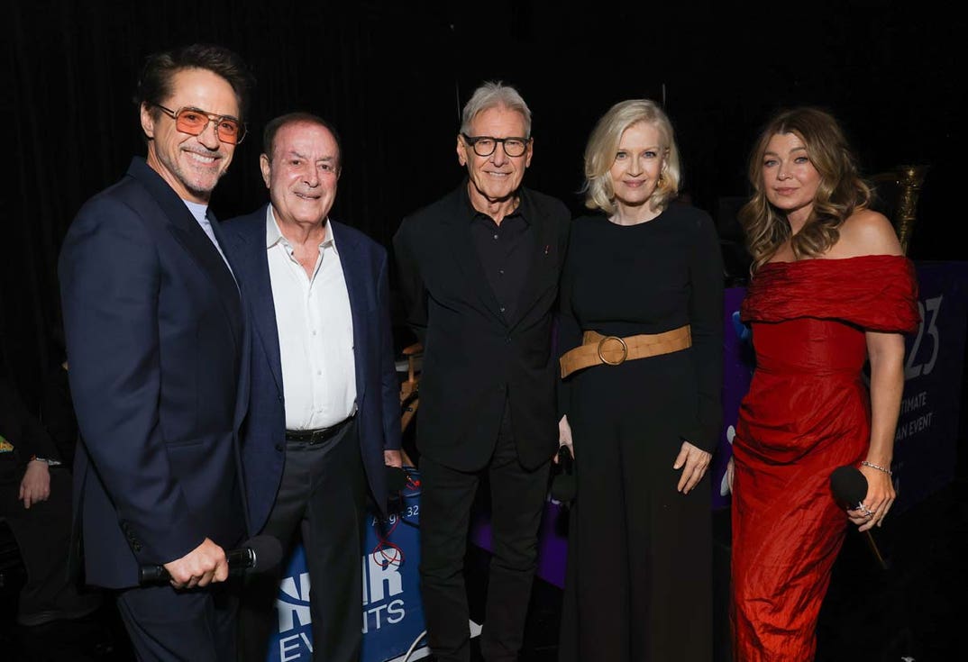 Robert Downey Jr, Al Michaels, Harrison Ford, Diane Sawyer, Ellen Pompeo