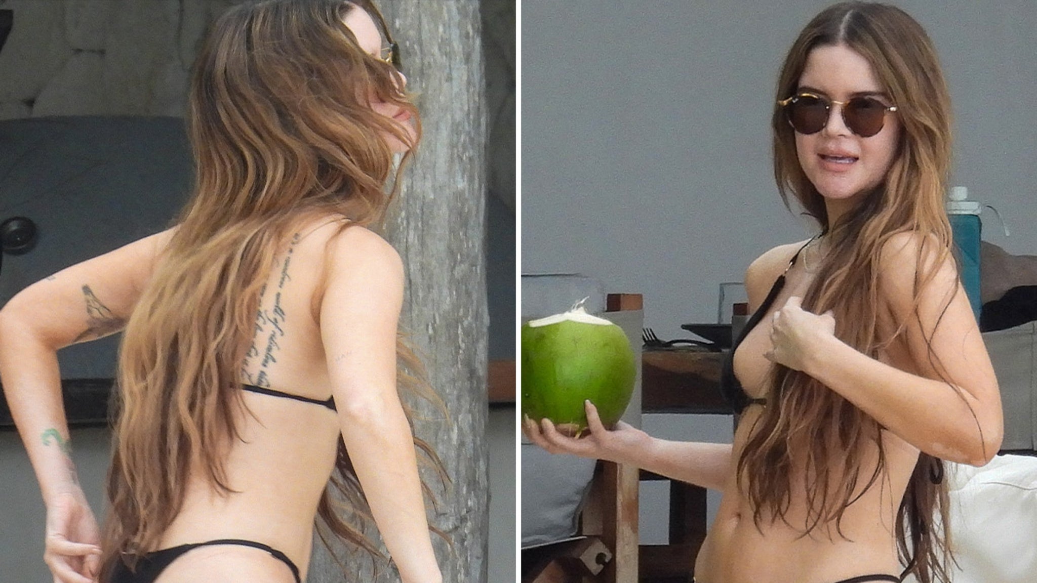 Maren Morris Shows Off Physique, Sips Coconut in Itty-Bitty Bikini