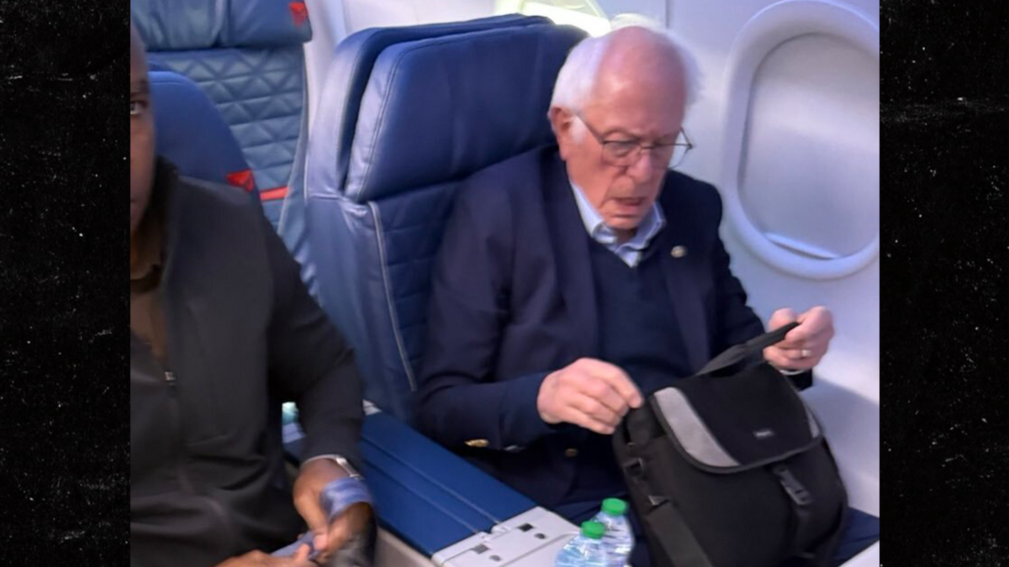 Sen. Bernie Sanders On First Class Flight Out of D.C. As DHS Funding Bill Dies