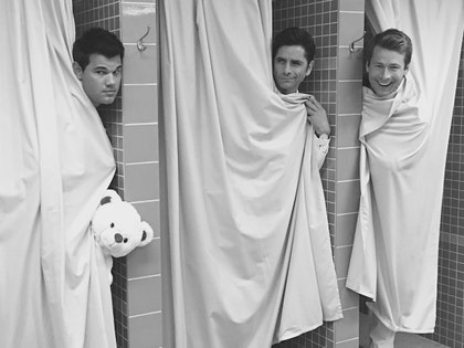 glen powell john stamos taylor lautner